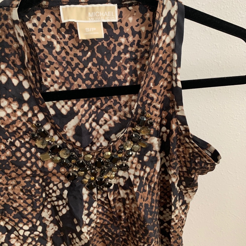 Michael Kors Snake Skin Jeweled Top Small